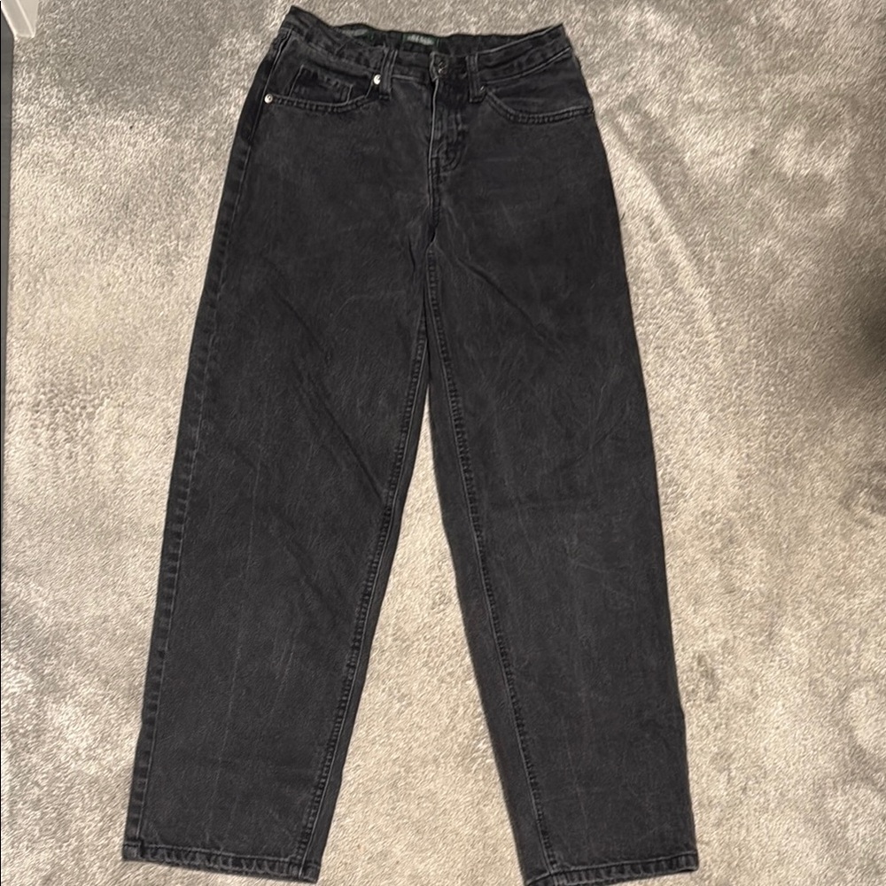Wild Fable Mid-Rise 90’s Relaxed Straight Jeans Size 00 Black